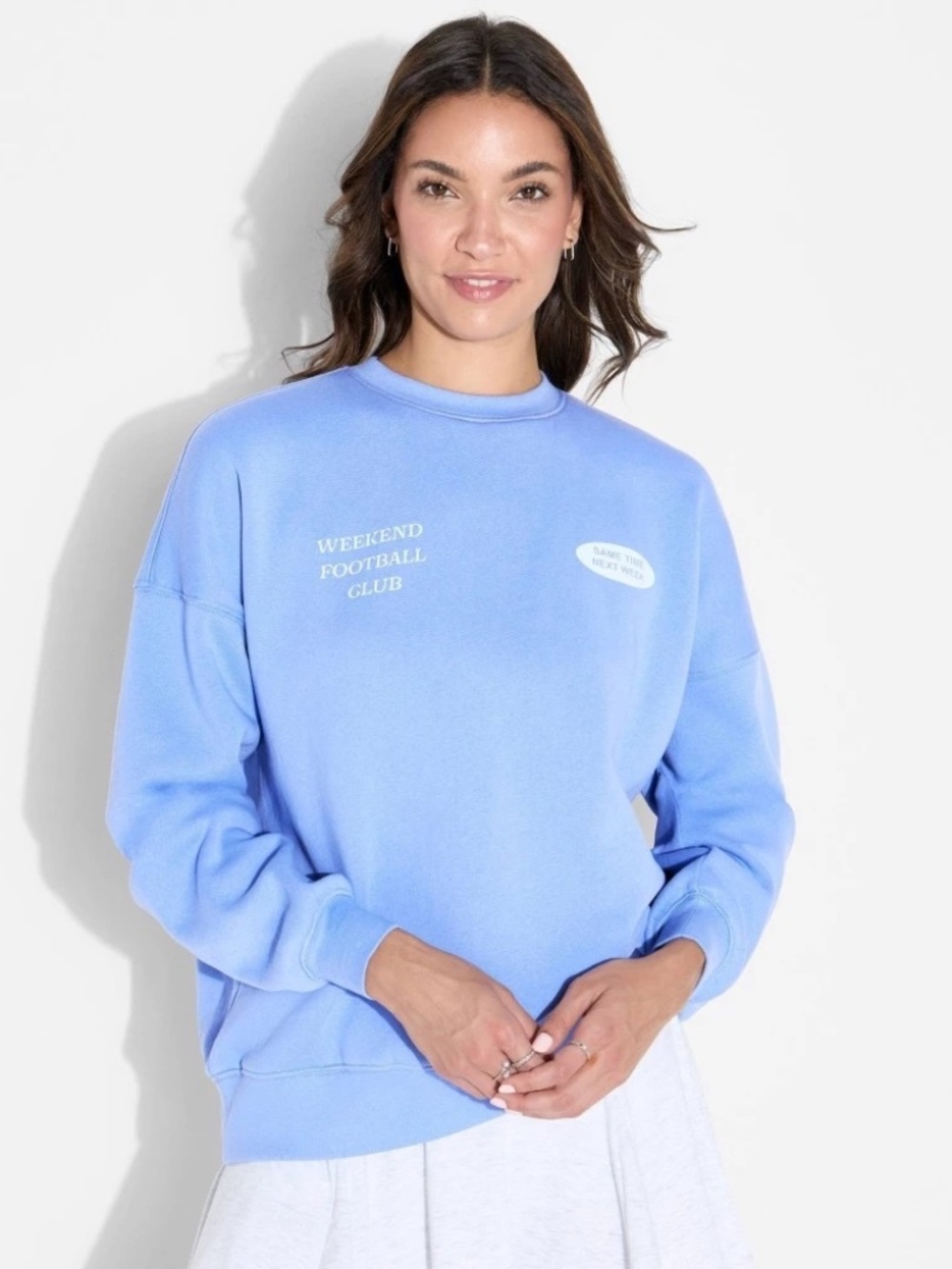 Women's Oversized Pullover Sweatshirt - Wild Fable™ Blue L